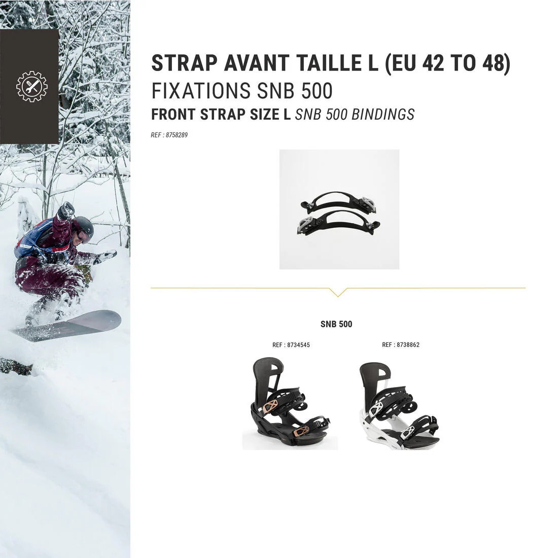 2 correas dedos 1 par fijaciones snowboard talla M (36/41) Dreamscape SNB 500 - Image 2