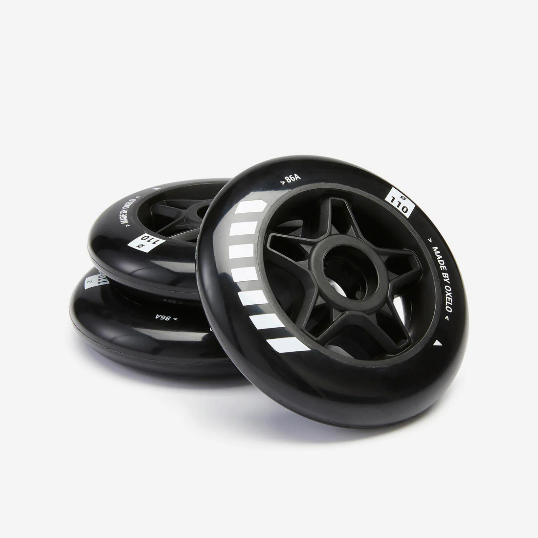 3 Ruedas Patines Oxelo 110 mm 86A Negro