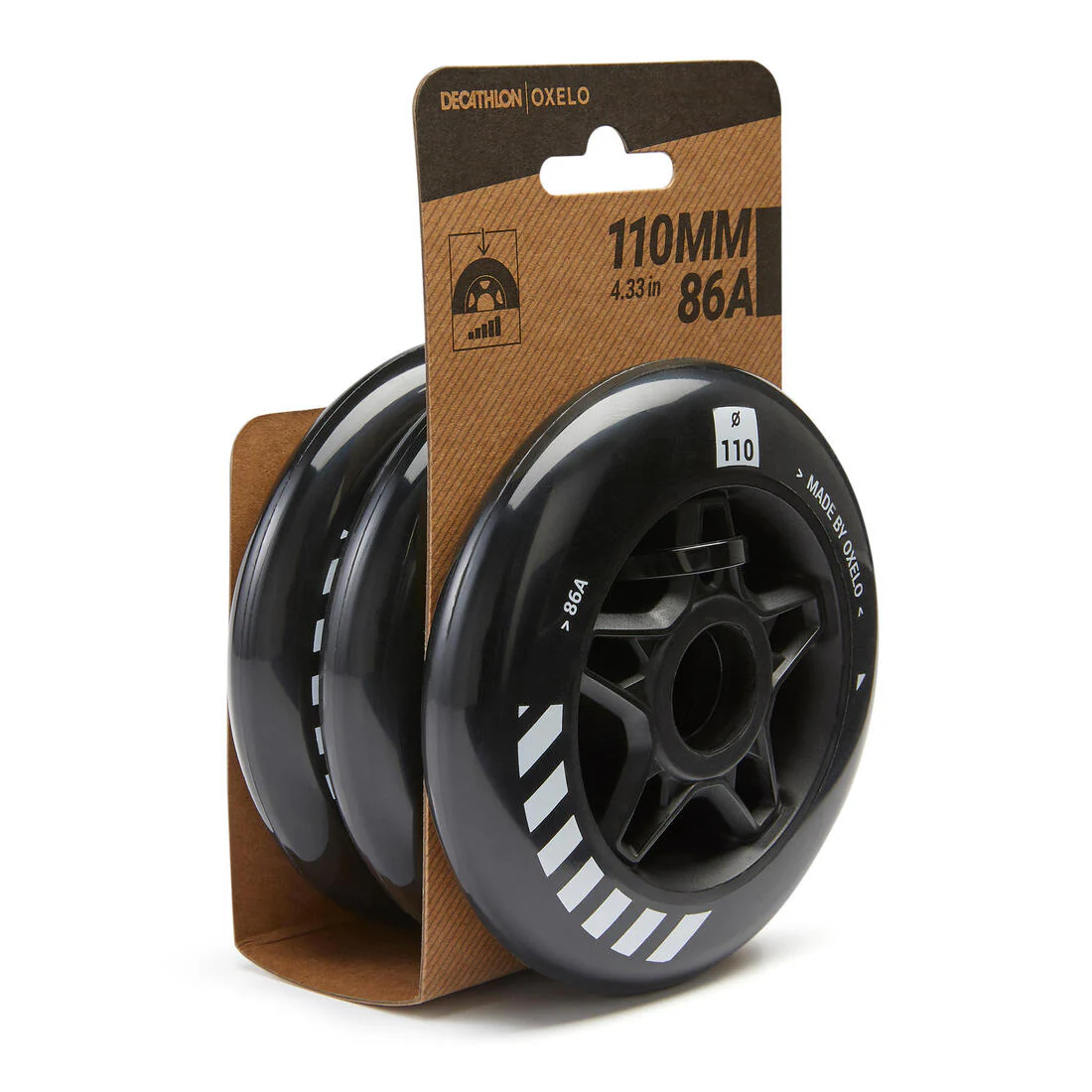 3 Ruedas Patines Oxelo 110 mm 86A Negro - Image 5