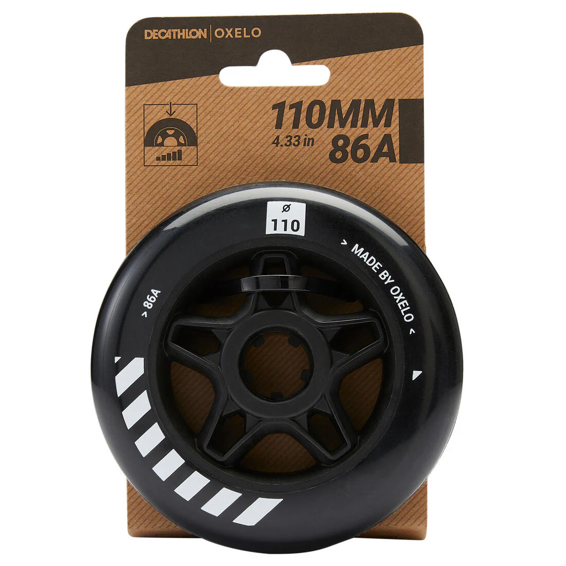 3 Ruedas Patines Oxelo 110 mm 86A Negro - Image 6