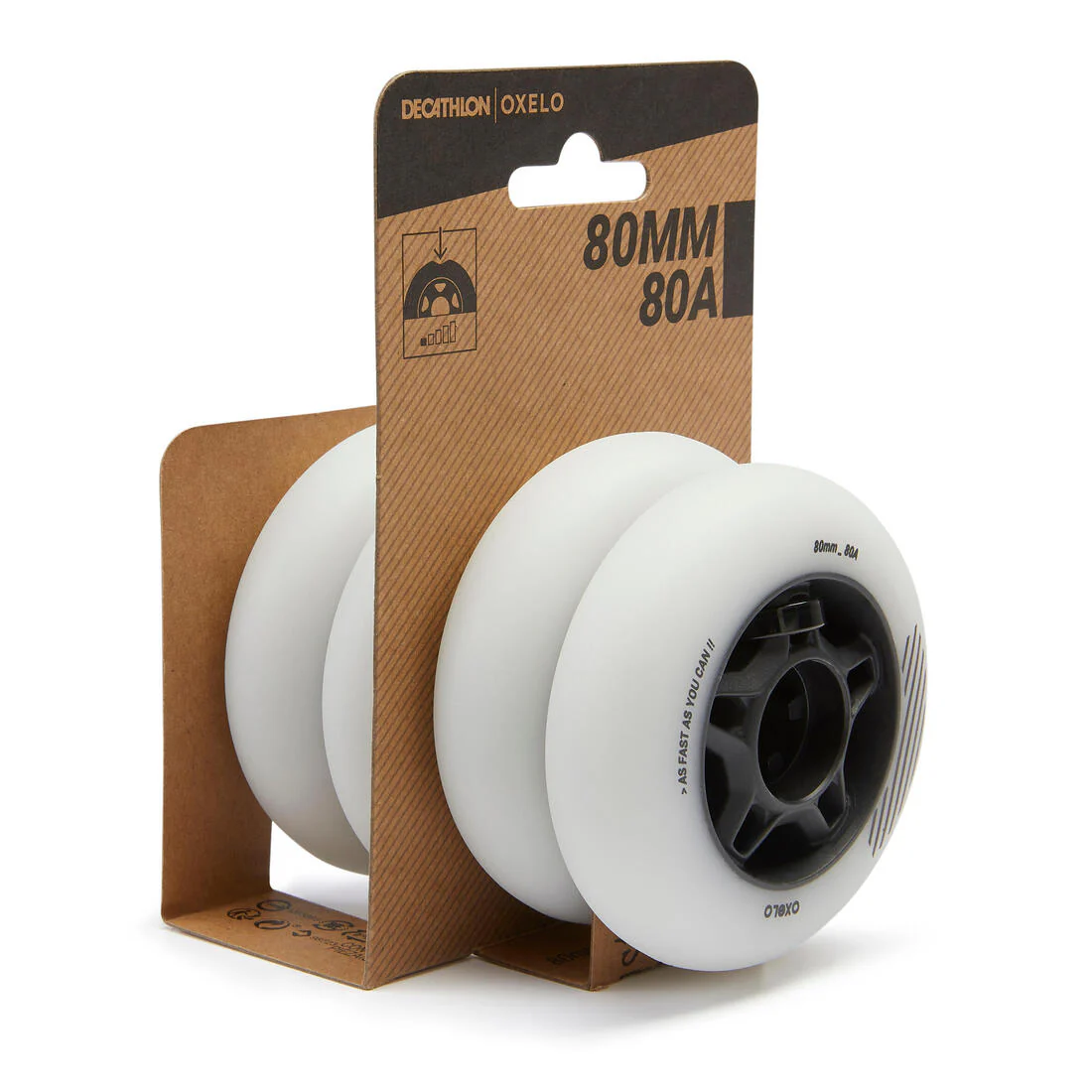 4 Ruedas Patines Oxelo Fit Blanco 80 mm 80 A - Image 6