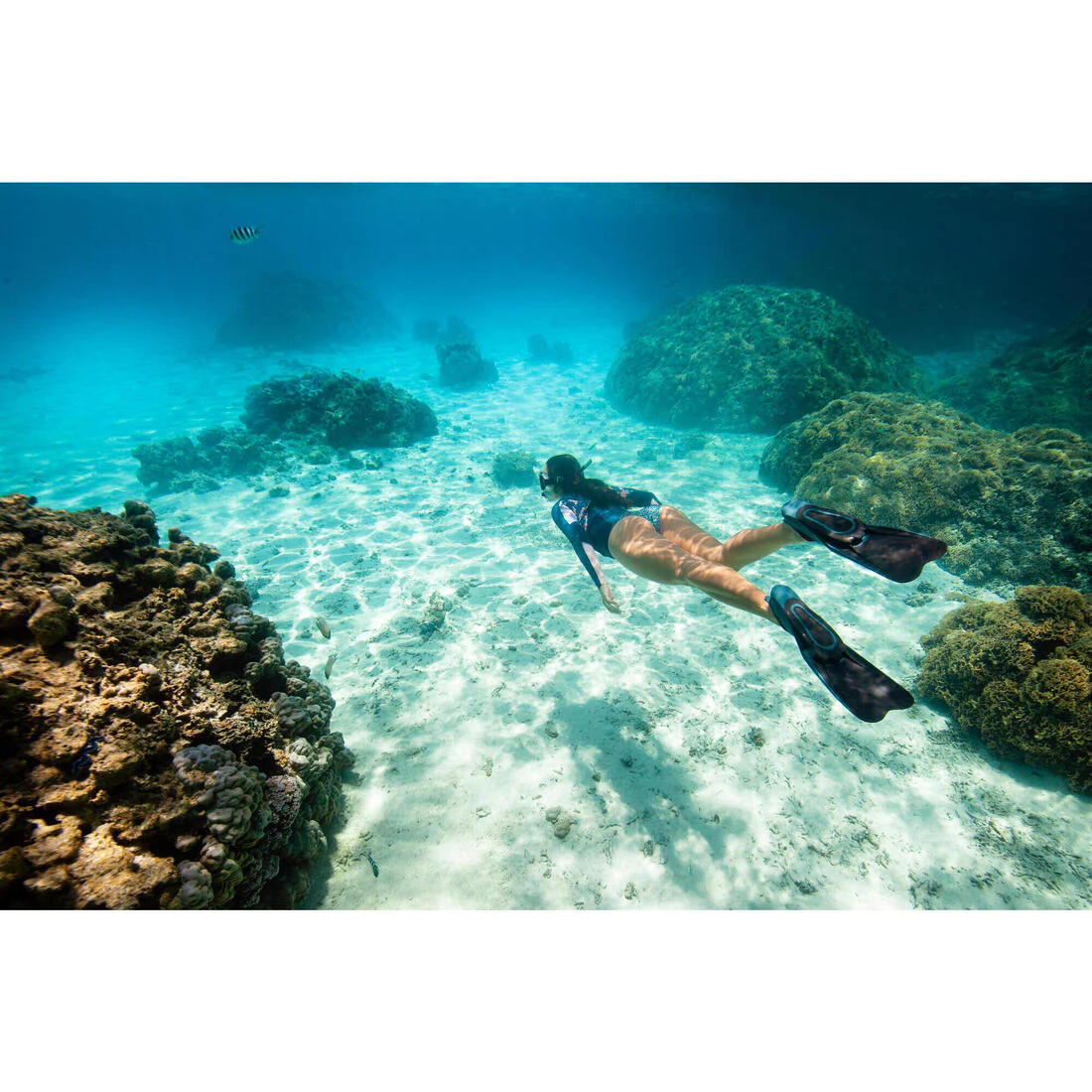 Aletas Cortas Submarinismo/Snorkel FF 100 Adulto Negro - Image 9