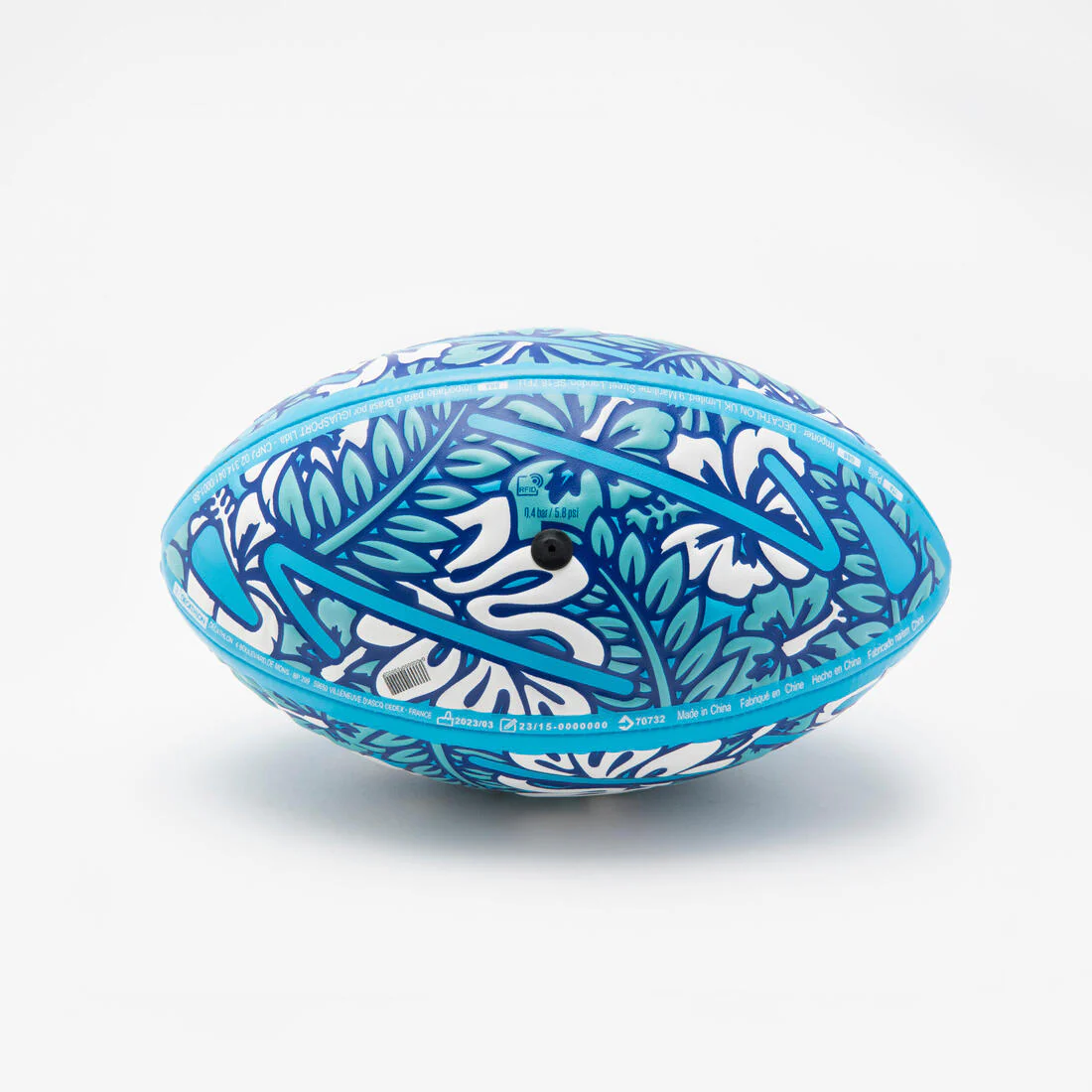 Balón de rugby talla 2 mini, azul, blanco - Image 3
