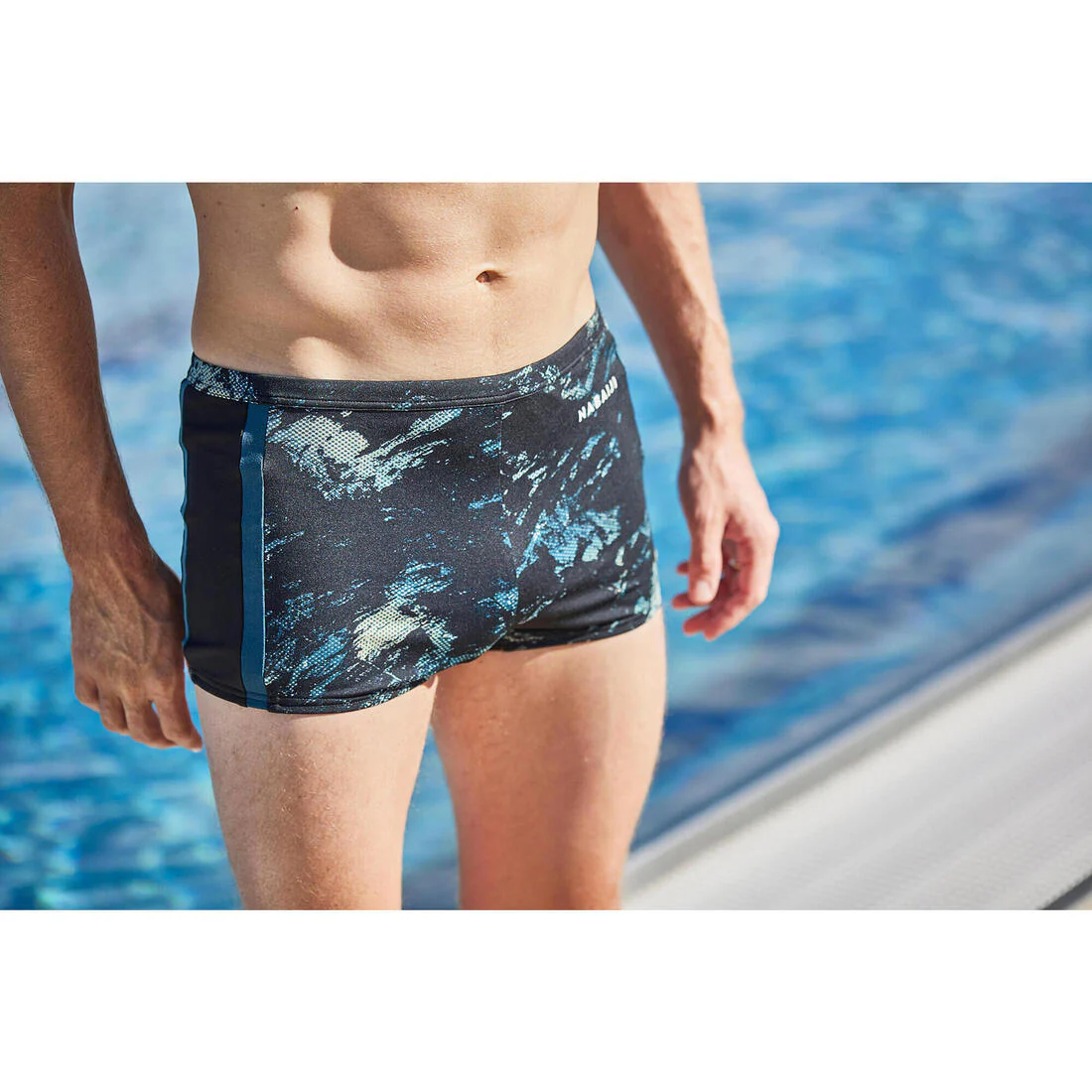 Bañador Hombre natación bóxer negro azul petróleo - Image 11