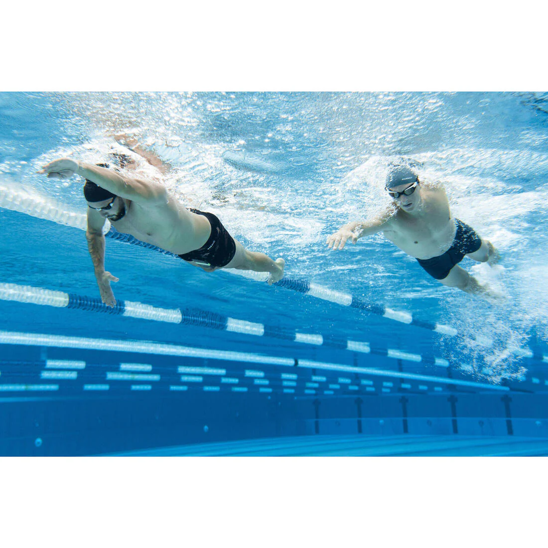 Bañador Hombre natación bóxer negro azul petróleo - Image 18