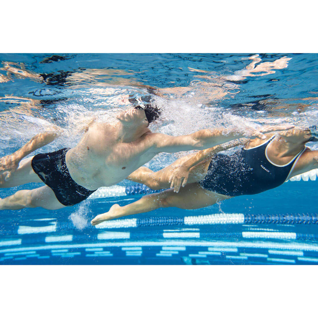Bañador Hombre natación bóxer negro azul petróleo - Image 20