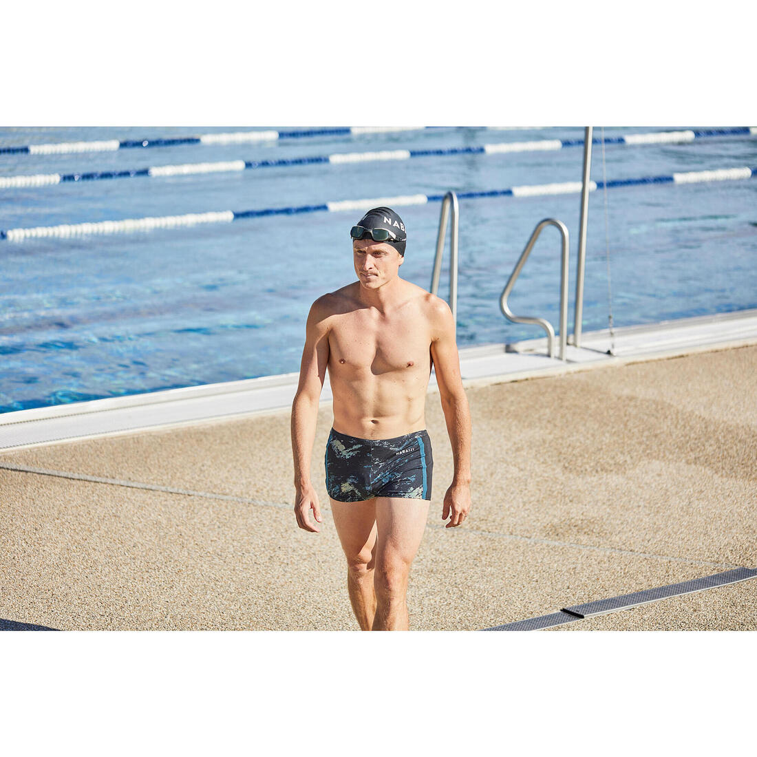 Bañador Hombre natación bóxer negro azul petróleo - Image 21