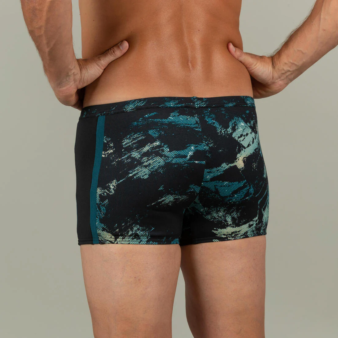Bañador Hombre natación bóxer negro azul petróleo - Image 4