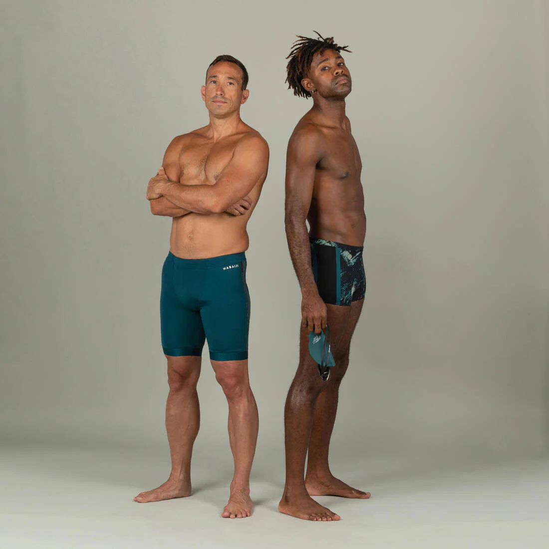 Bañador Hombre natación bóxer negro azul petróleo - Image 7