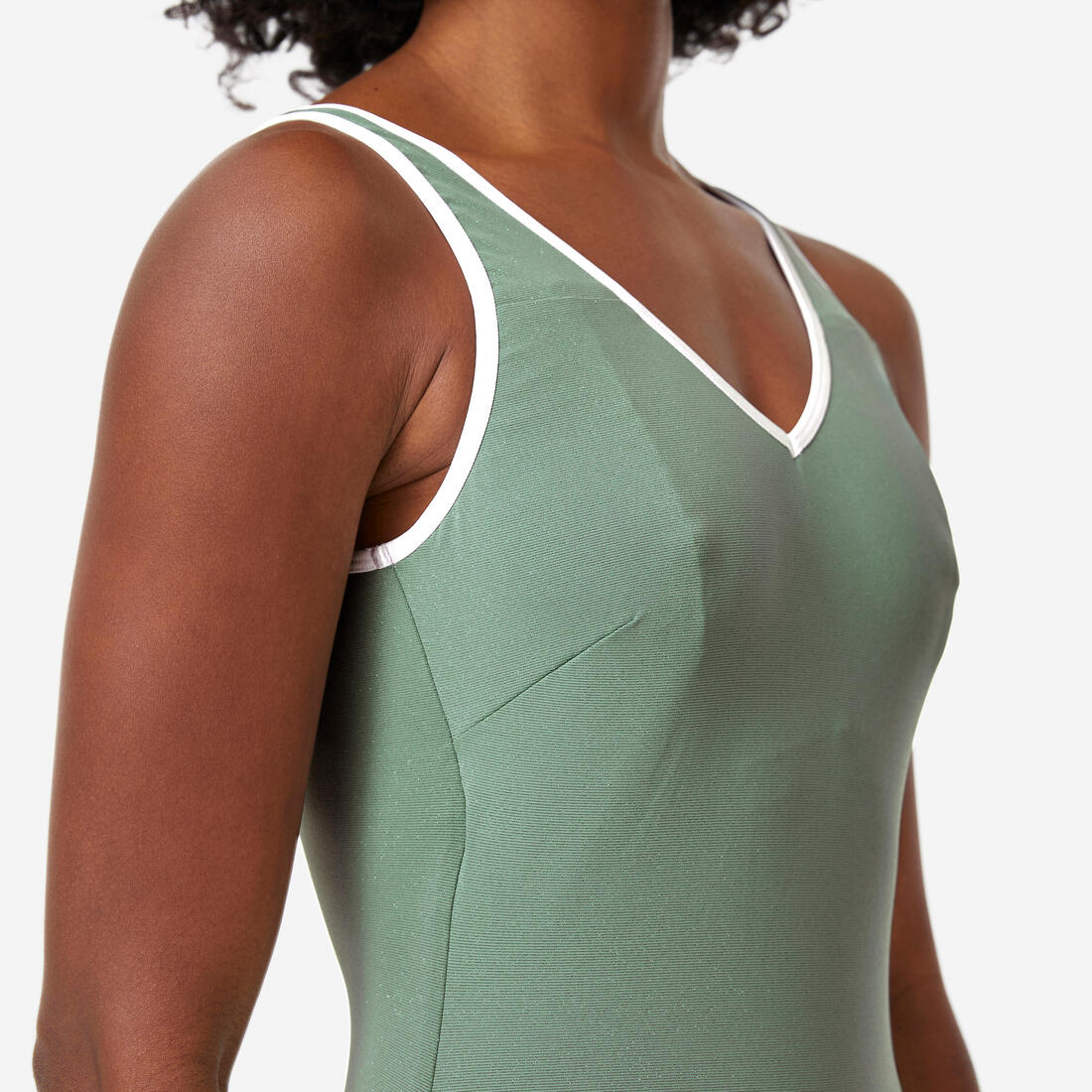 Bañador Natación Virginia Mujer Verde Salvia Brillantina Lurex - Image 5