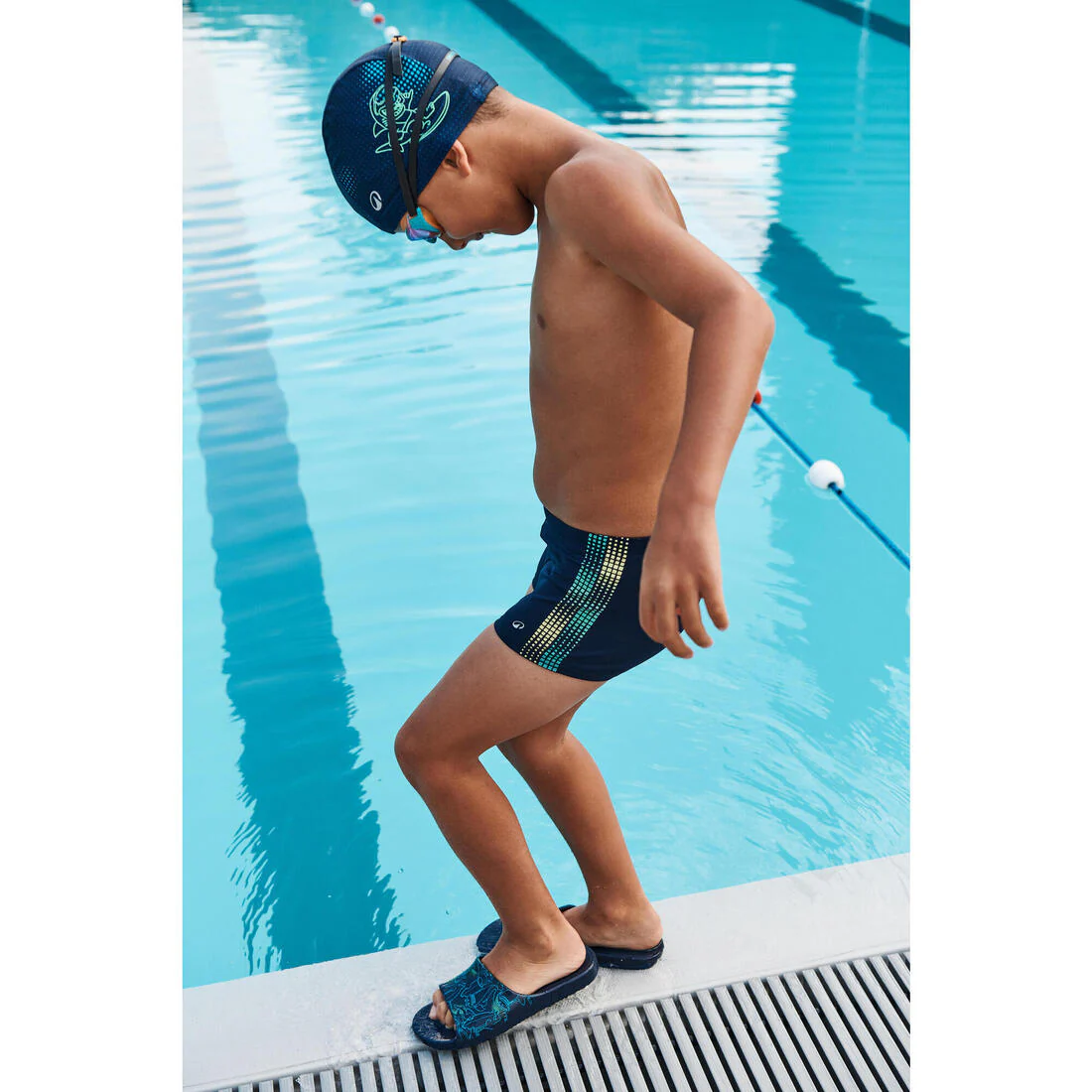Bañador Niño Adolescente Bóxer Natación Fiti Azul Amarillo - Image 10