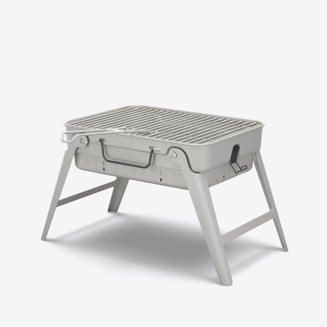 Barbacoa portátil L de camping para 4 personas, con leña, carbón y briquetas