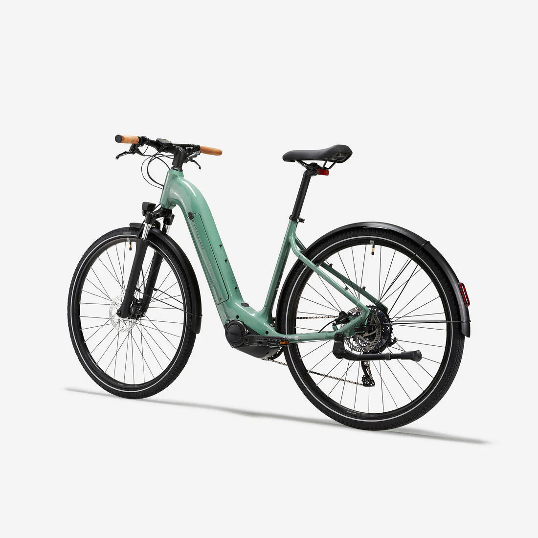 Bicicleta eléctrica trekking motor central cuadro bajo E-Actv 500 Verde - Image 3