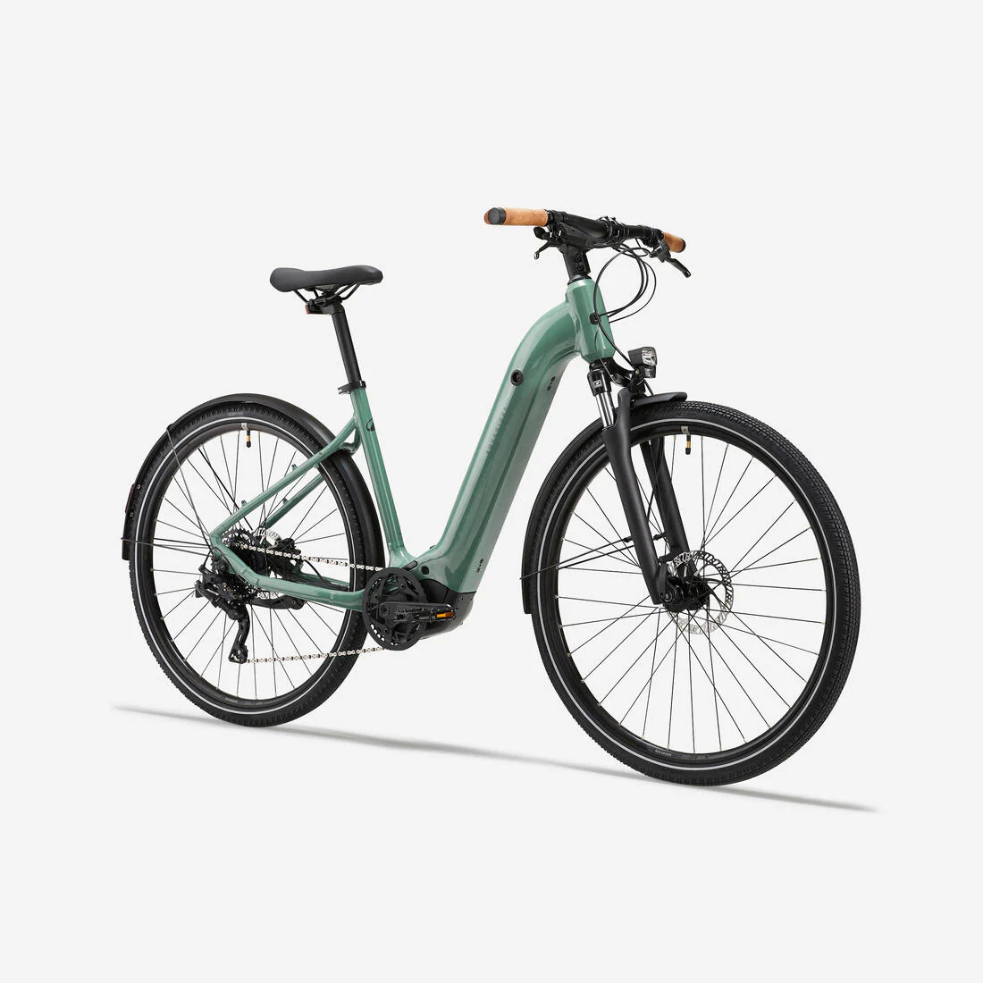 Bicicleta eléctrica trekking motor central cuadro bajo E-Actv 500 Verde - Image 4