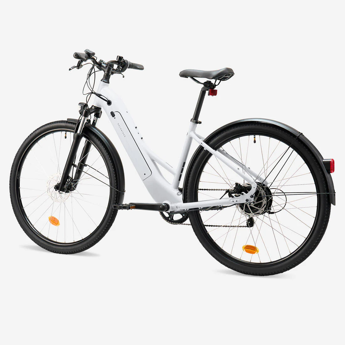 Bicicleta Trekking Eléctrica Cuadro Bajo E-Actv 100 Gris Perla - Image 2