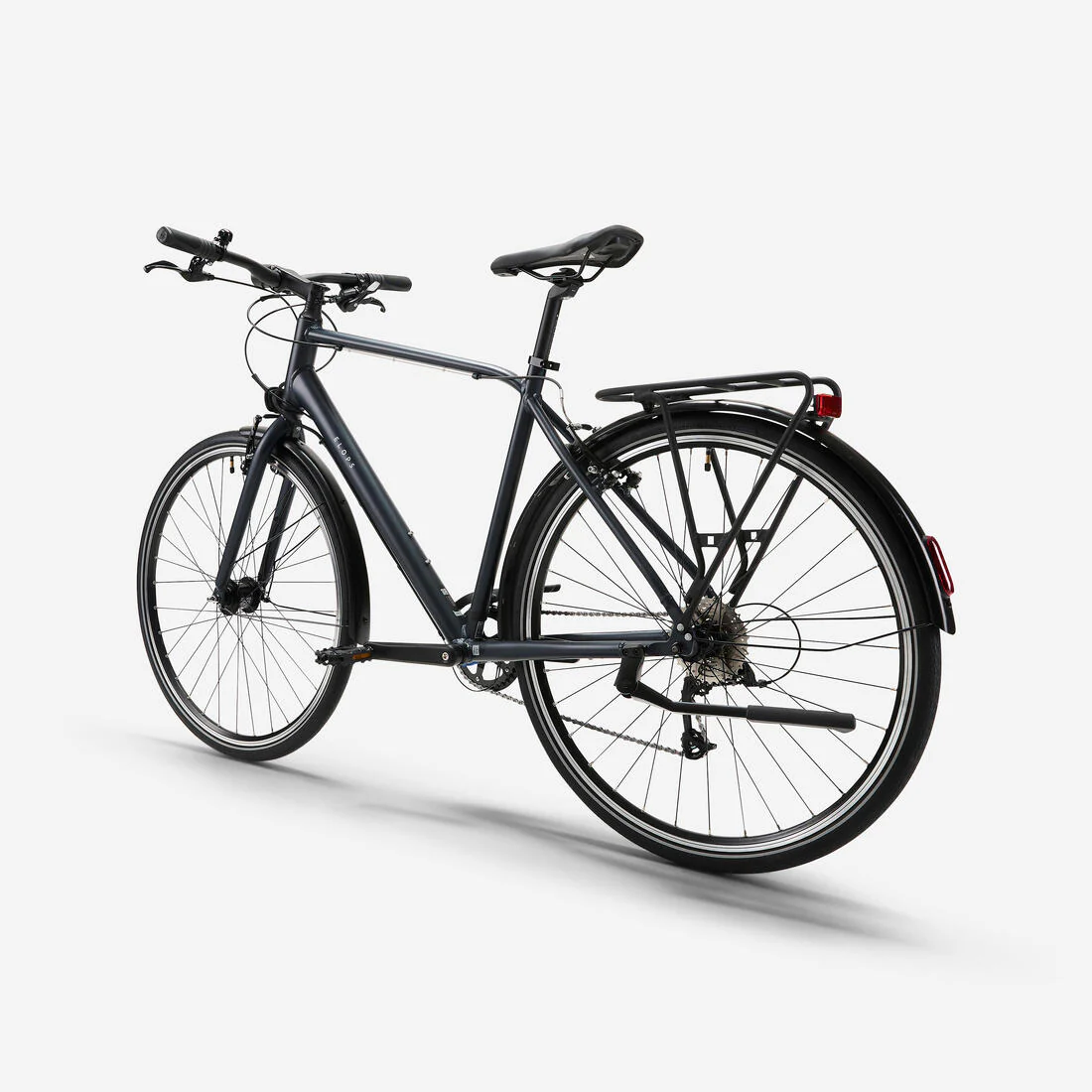Bicicleta urbana larga distancia aluminio cuadro alto Elops 500 LD azul grisaceo - Image 3