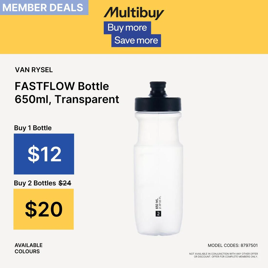 Bidón Ciclismo FastFlow Transparente M 650 ml - Image 3