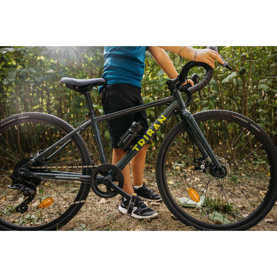 Bidón ciclismo niños infantil Btwin 500 negro coral 380 ml - Image 5