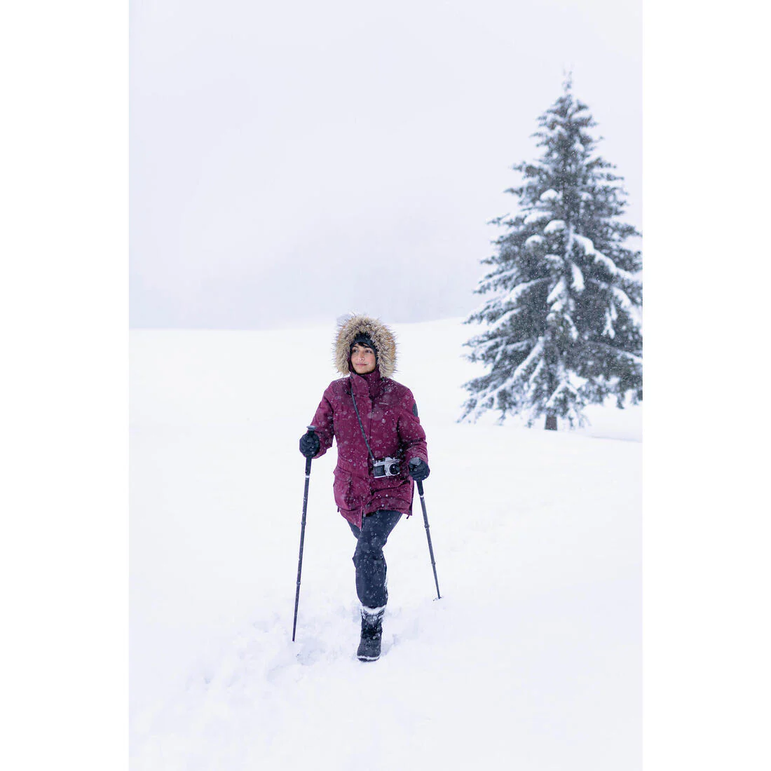 Botas de senderismo nieve cálidas e impermeables mujer, NH500 negro - Image 10