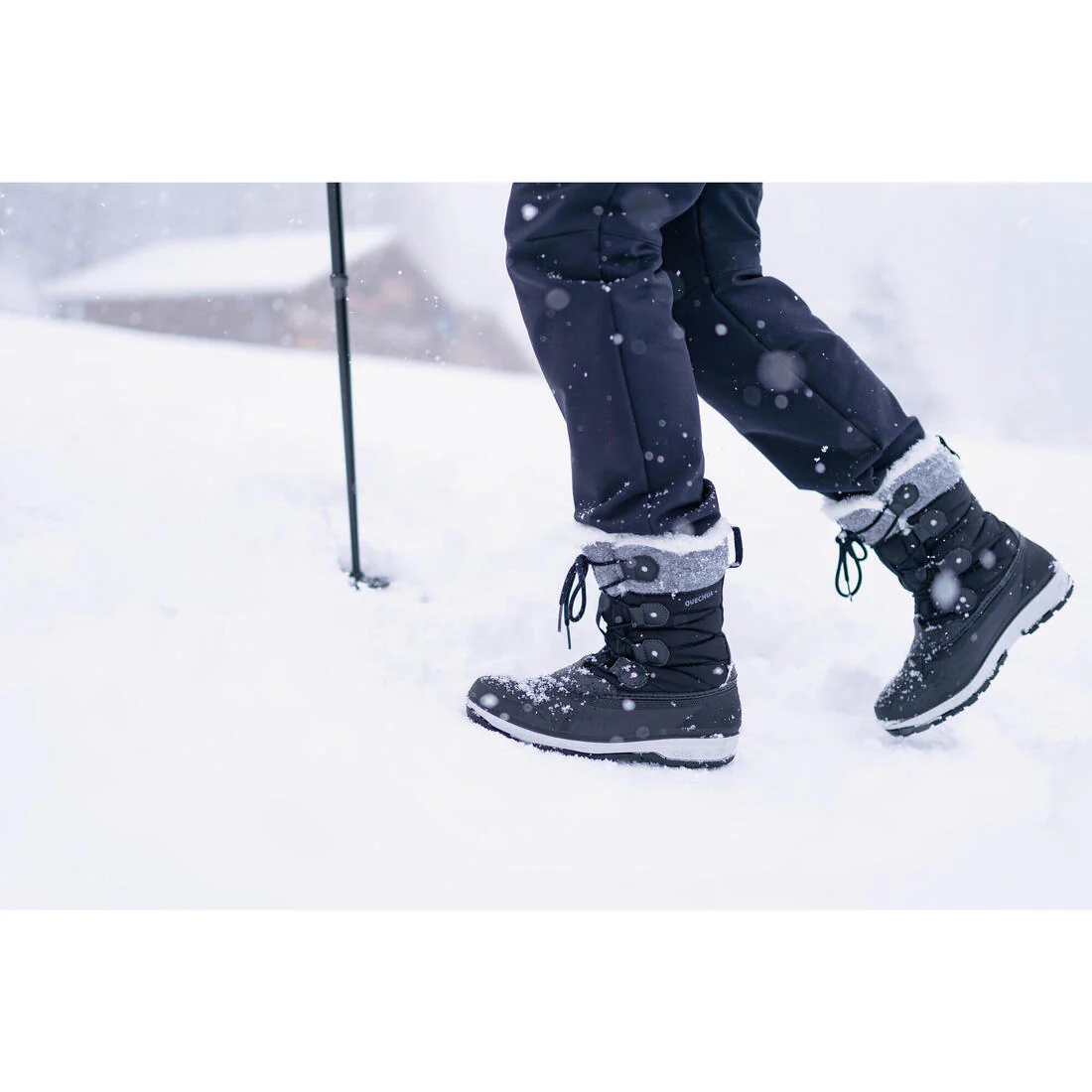Botas de senderismo nieve cálidas e impermeables mujer, NH500 negro - Image 6