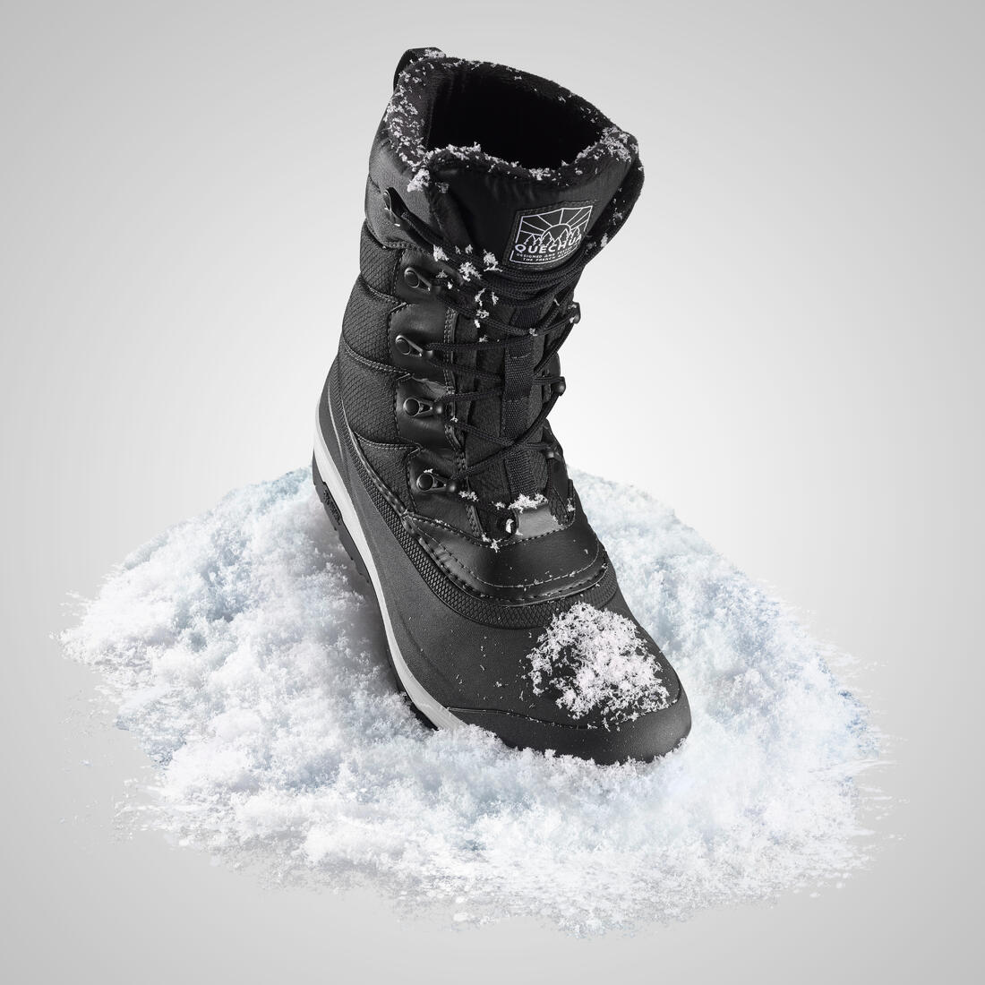 Botas de senderismo nieve cálidas impermeables hombre, NH500 negro - Image 6