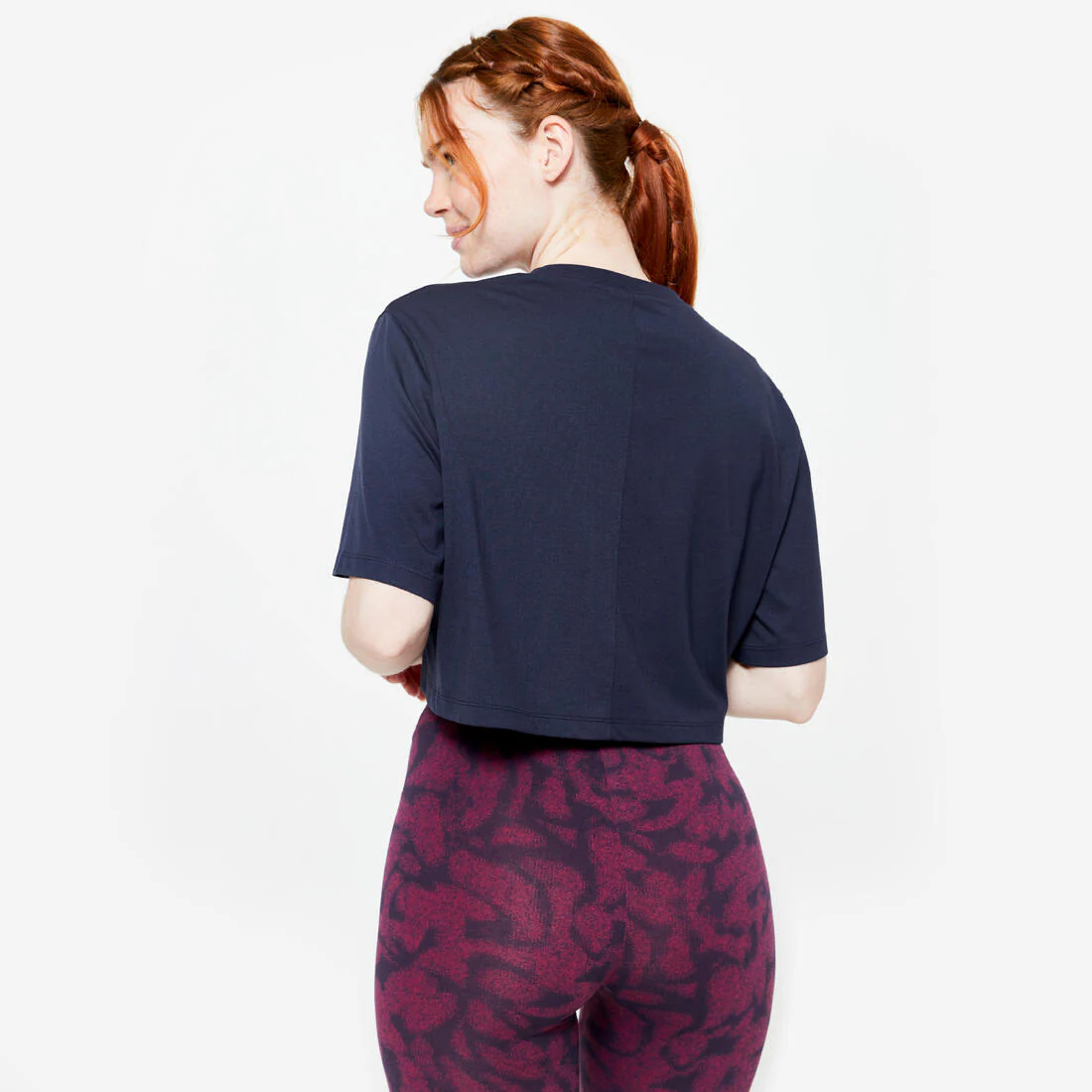 Camiseta Crop Top Mujer Azul Marino - Image 4