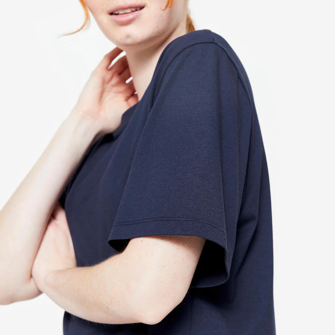Camiseta Crop Top Mujer Azul Marino - Image 5