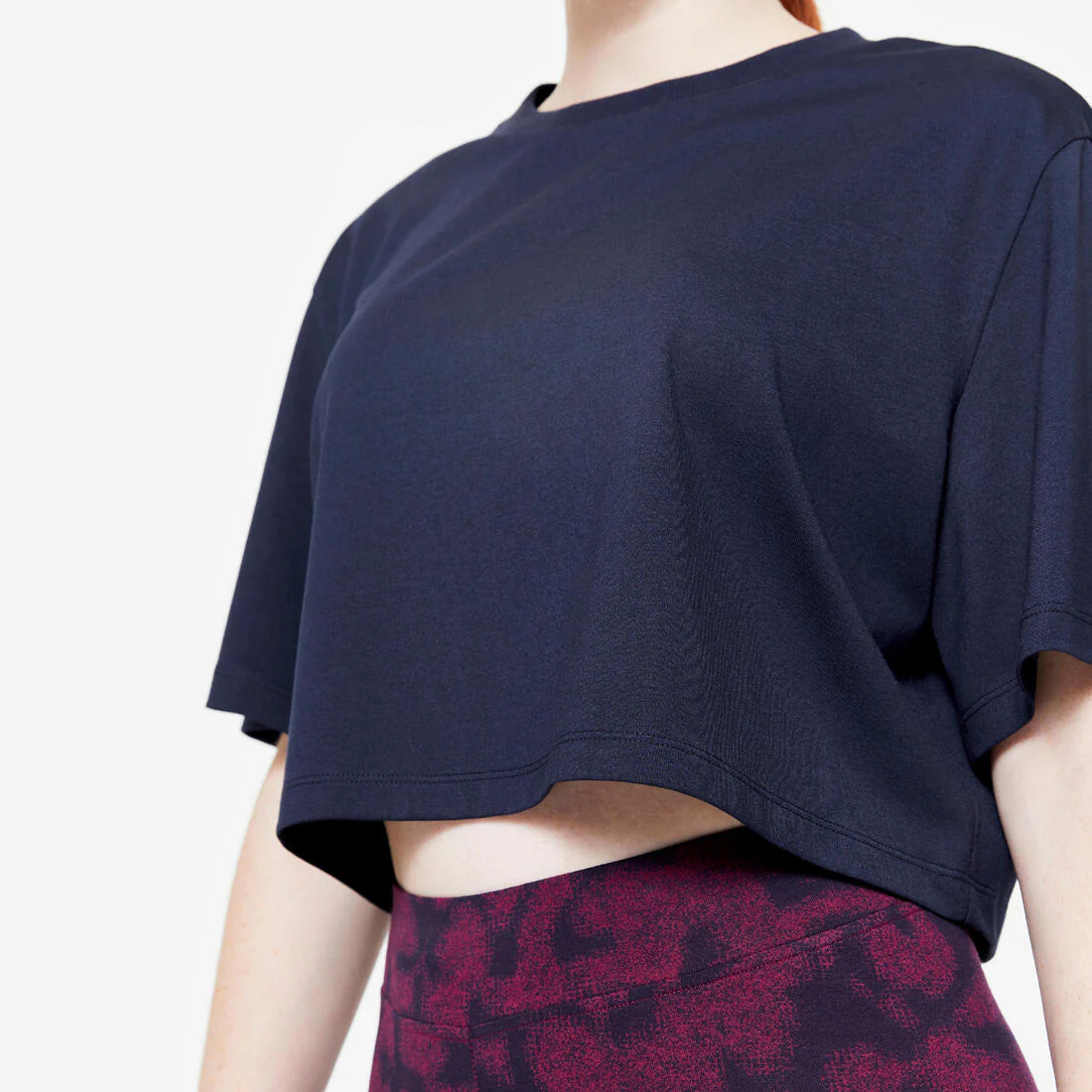 Camiseta Crop Top Mujer Azul Marino - Image 6