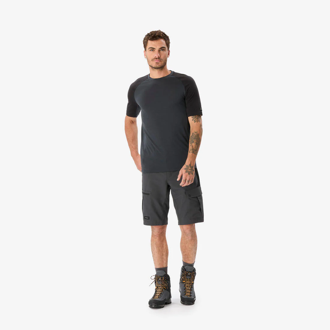 Camiseta de montaña y trekking manga corta lana merino Hombre Forclaz Resist - Image 3
