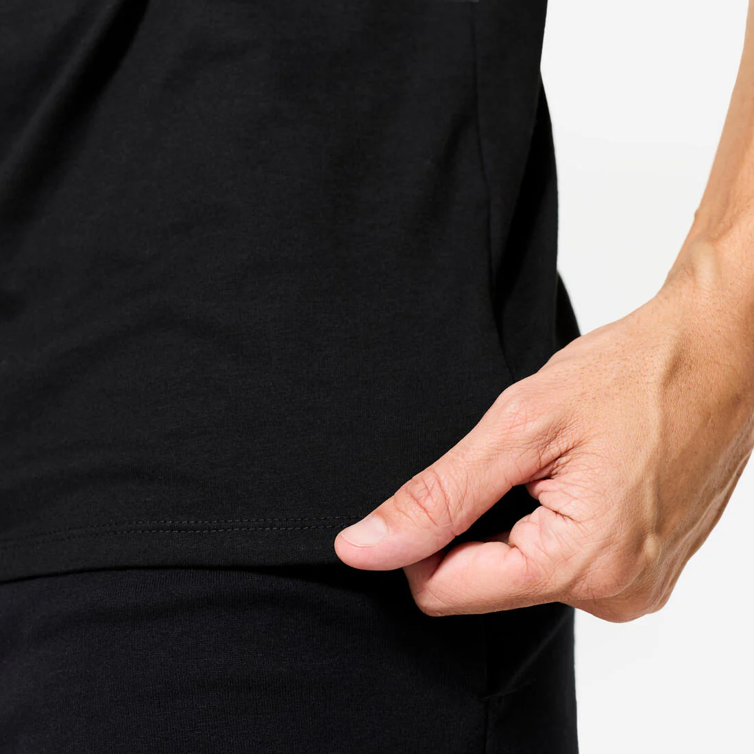 Camiseta Fitness 100 Sportee Hombre Negro Algodón - Image 12