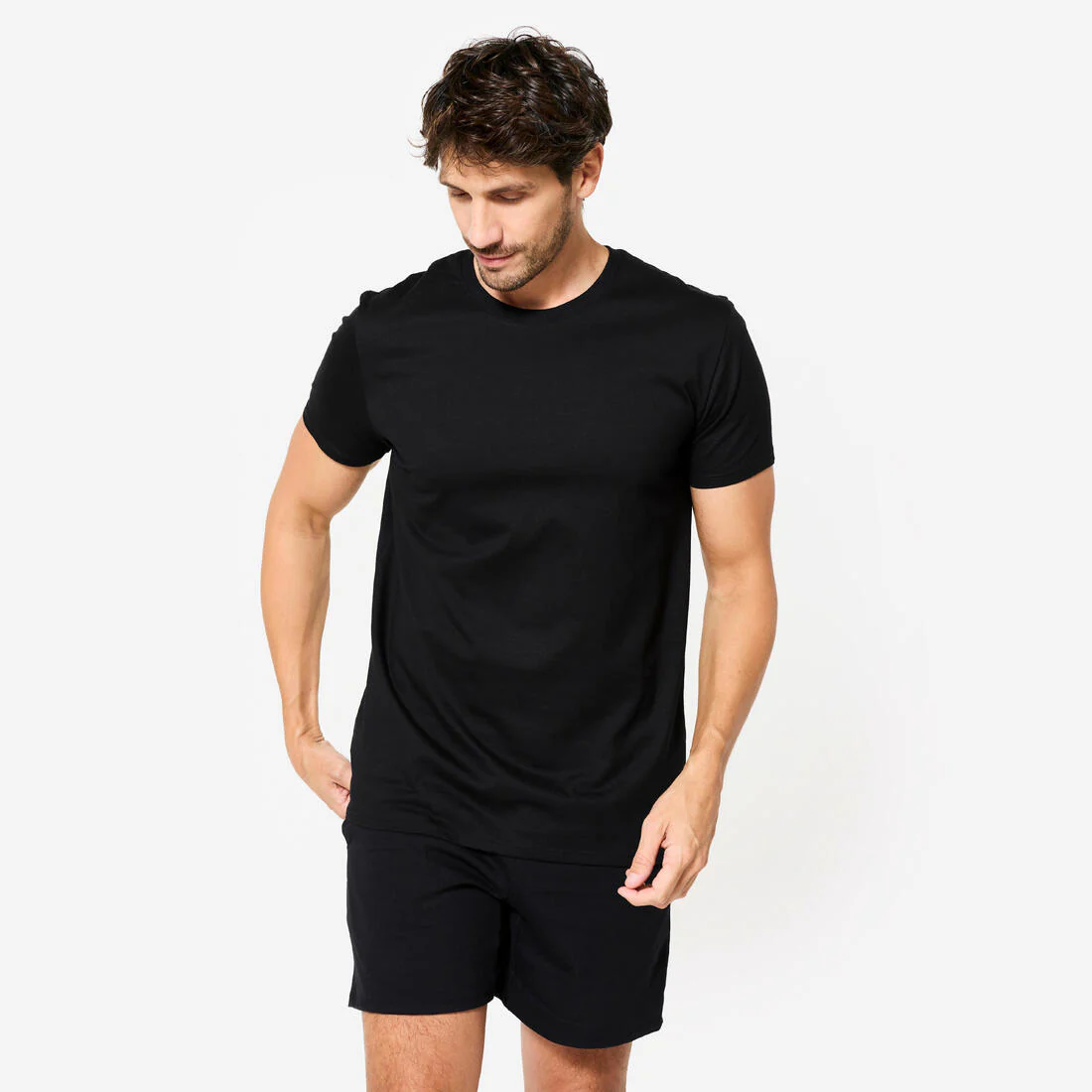 Camiseta Fitness 100 Sportee Hombre Negro Algodón - Image 2