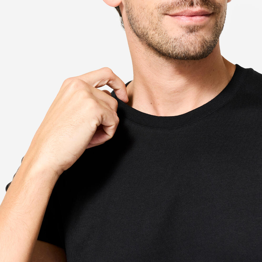 Camiseta Fitness 100 Sportee Hombre Negro Algodón - Image 5