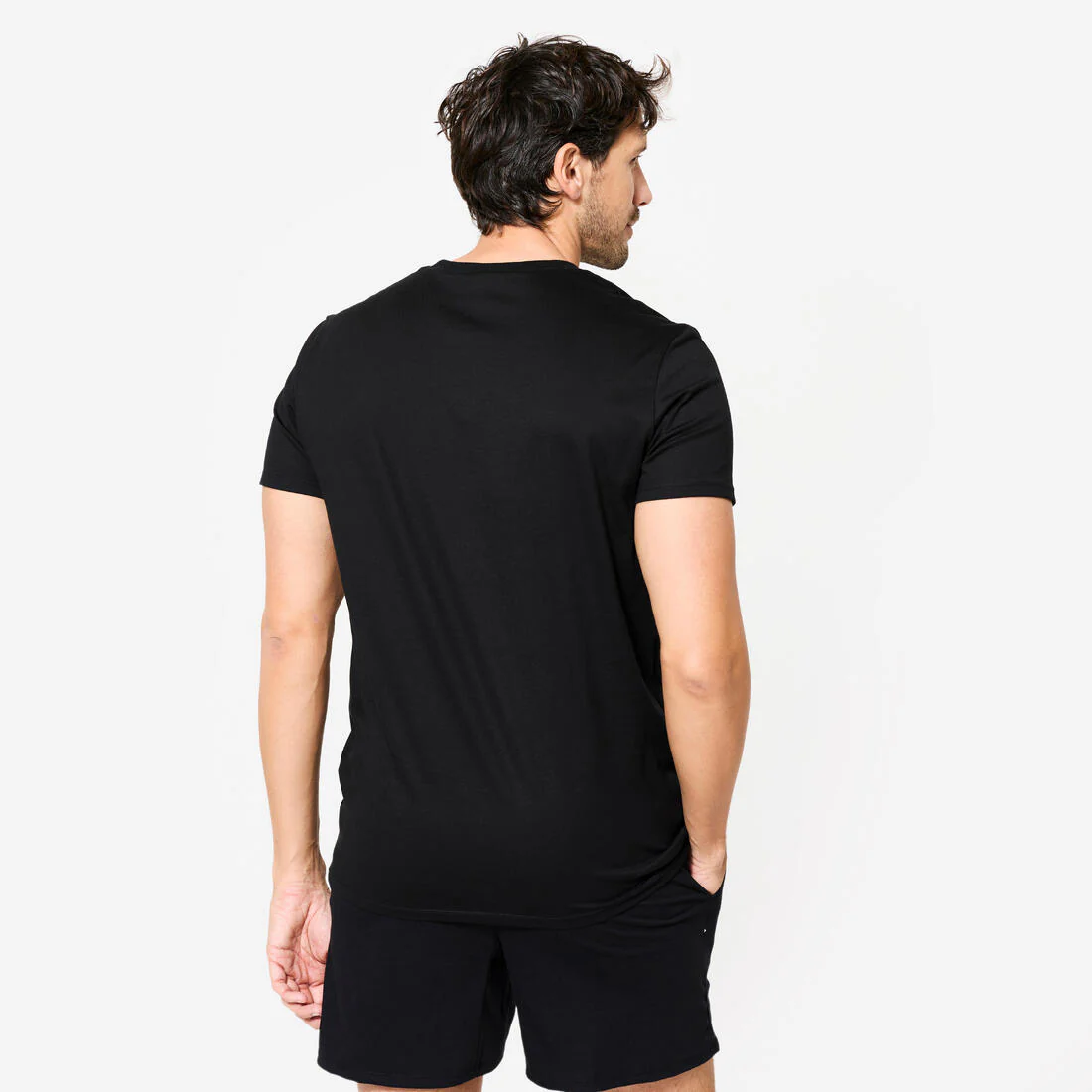 Camiseta Fitness 100 Sportee Hombre Negro Algodón - Image 8