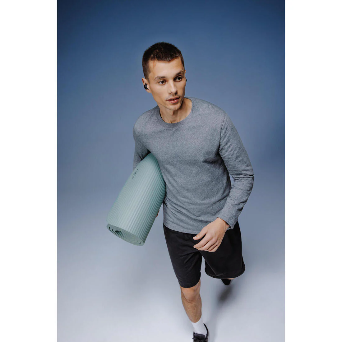 Camiseta manga larga fitness 100% algodón Hombre Domyos - Image 13