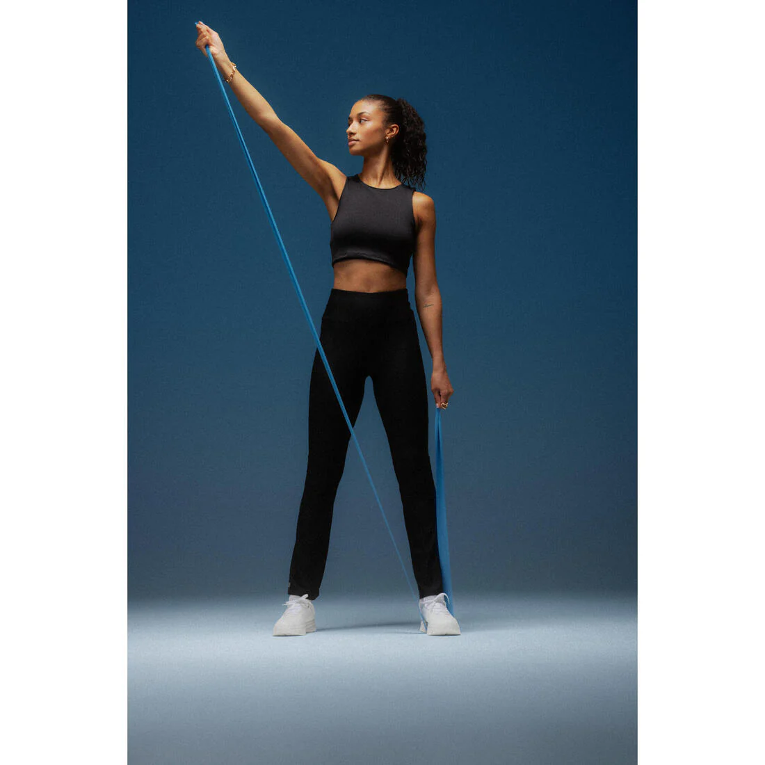 Camiseta Fitness tirantes crop top Mujer Domyos 100 negro - Image 7