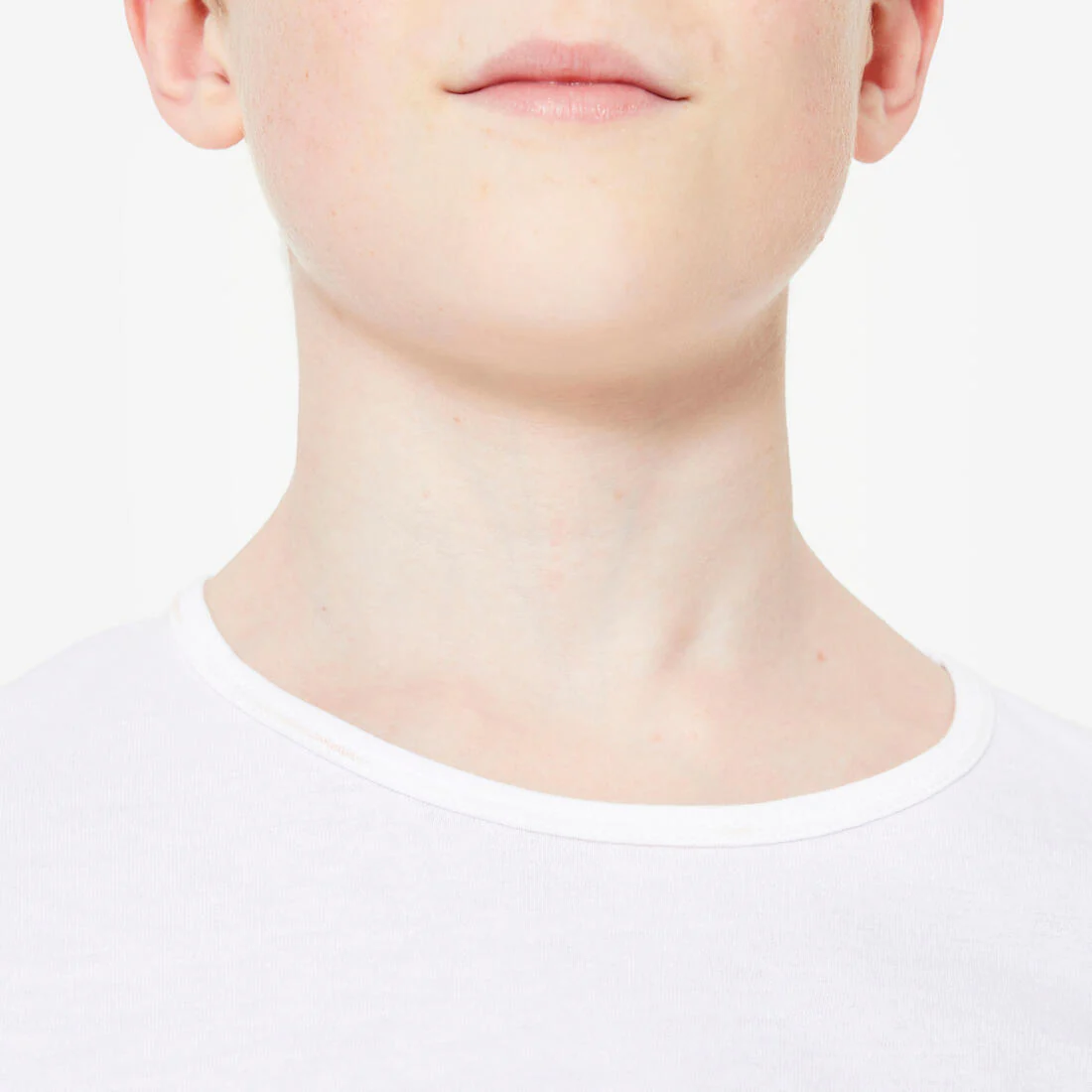 Camiseta gimnasia manga corta básica 100% algodón Niños Domyos 100 blanco - Image 3