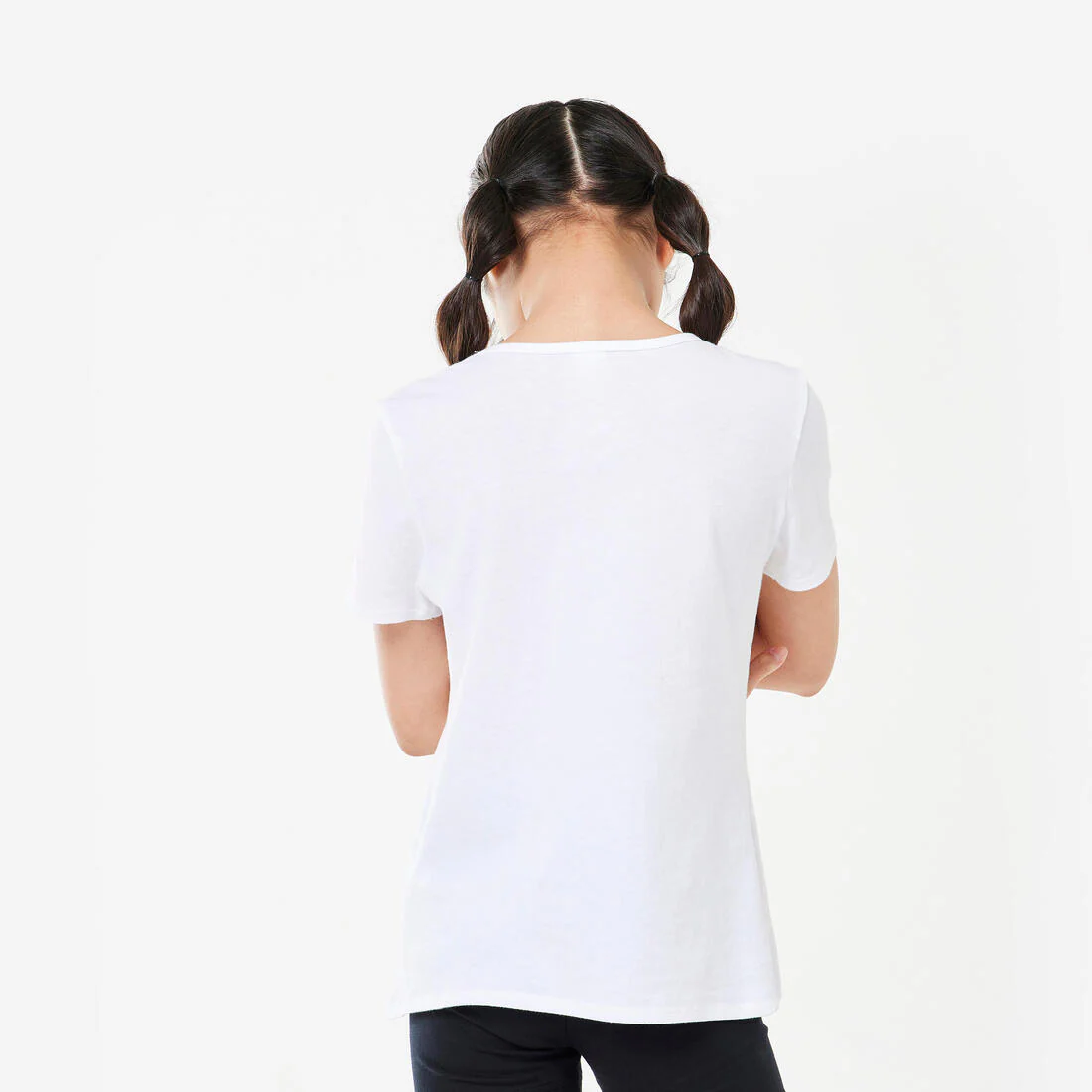 Camiseta gimnasia manga corta básica 100% algodón Niños Domyos 100 blanco - Image 4