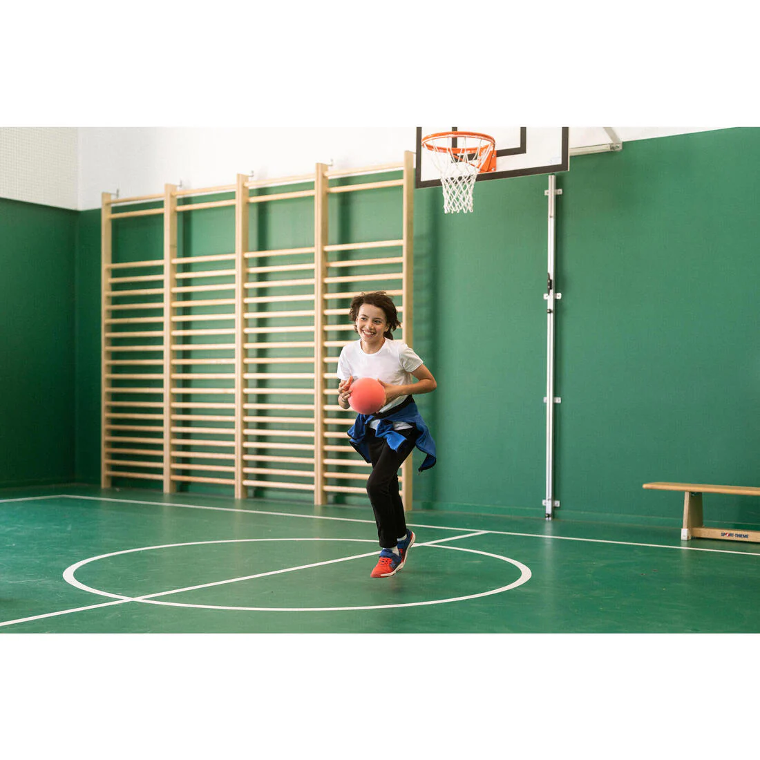Camiseta gimnasia manga corta básica 100% algodón Niños Domyos 100 blanco - Image 6