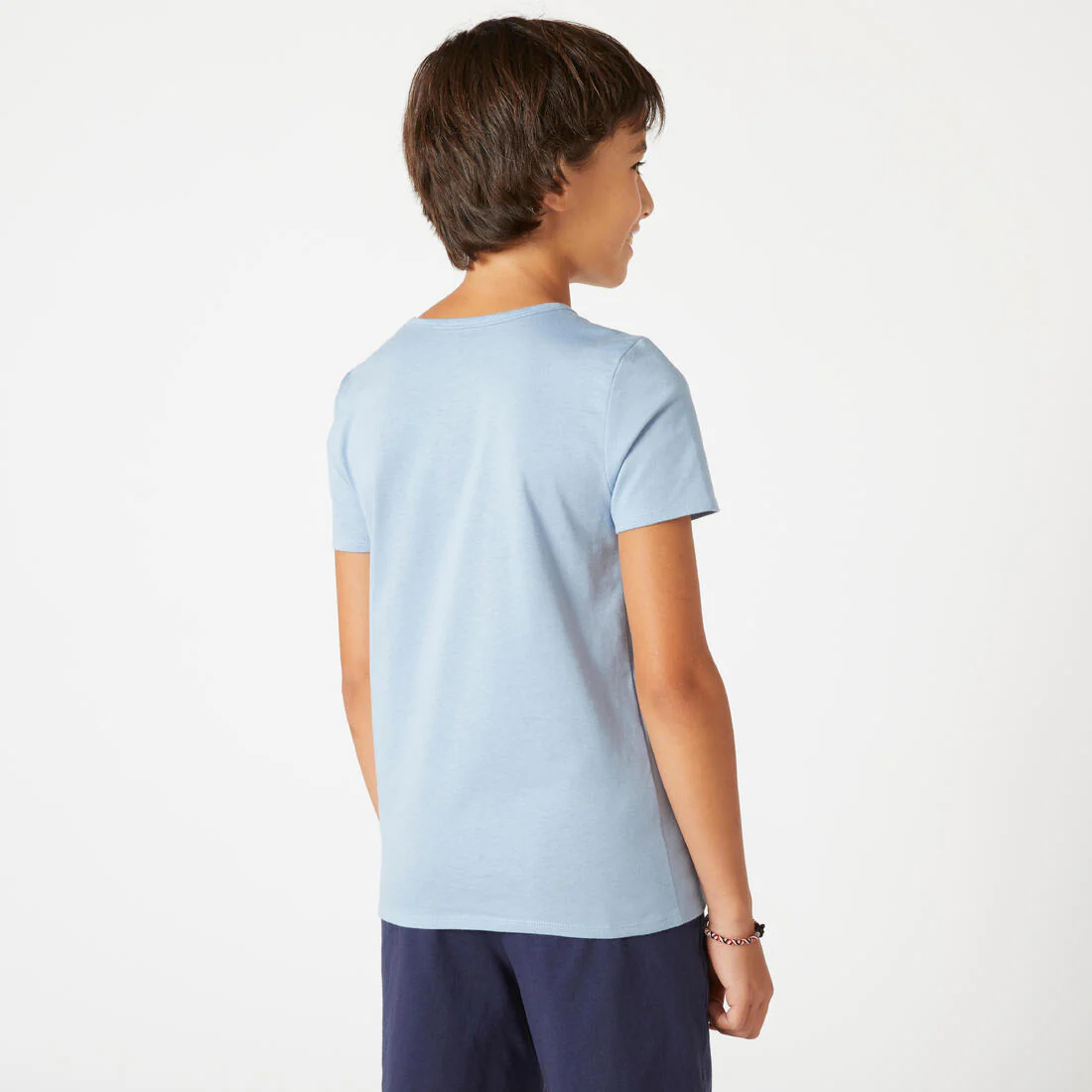 Camiseta gimnasia manga corta básica algodón Niños Domyos azul - Image 6