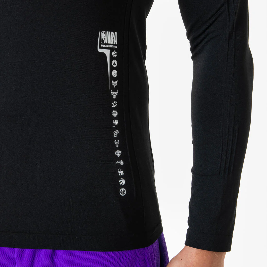 Camiseta interior de baloncesto NBA sin costuras de manga larga hombre/mujer, 900 negro - Image 6