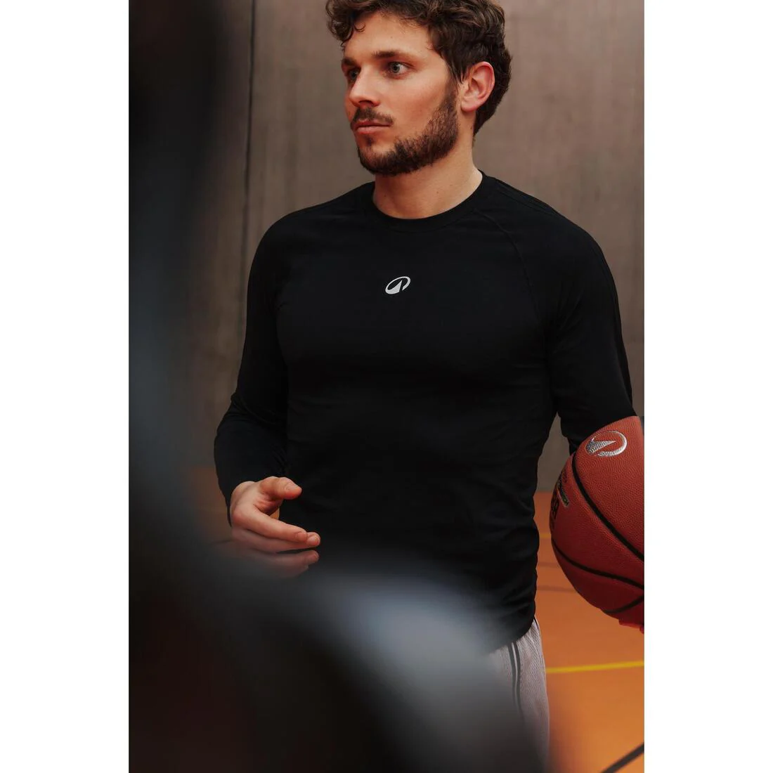Camiseta interior de baloncesto NBA sin costuras de manga larga hombre/mujer, 900 negro - Image 9