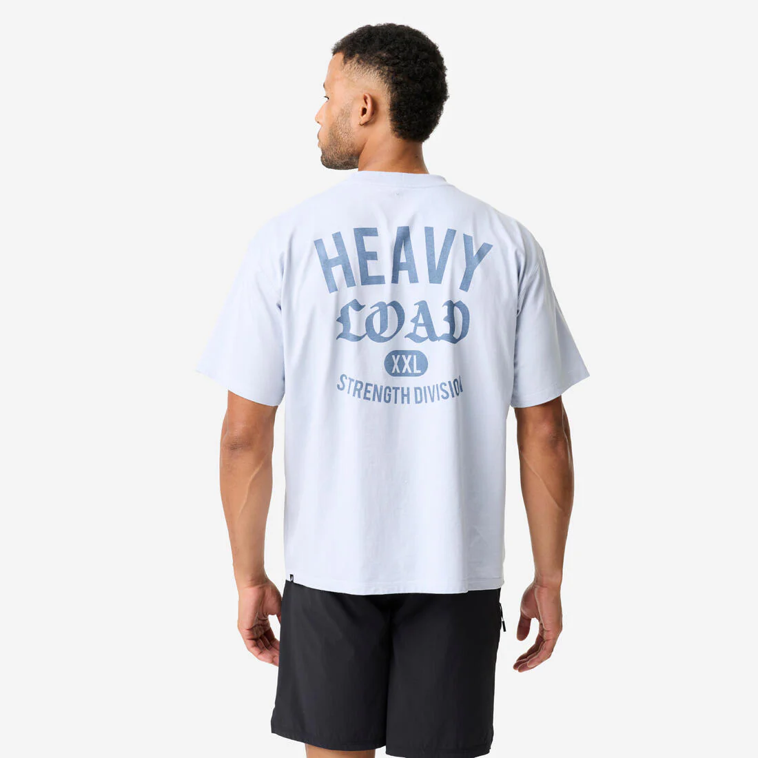 Camiseta manga corta Musculación corte ancho Hombre azul claro - Image 4