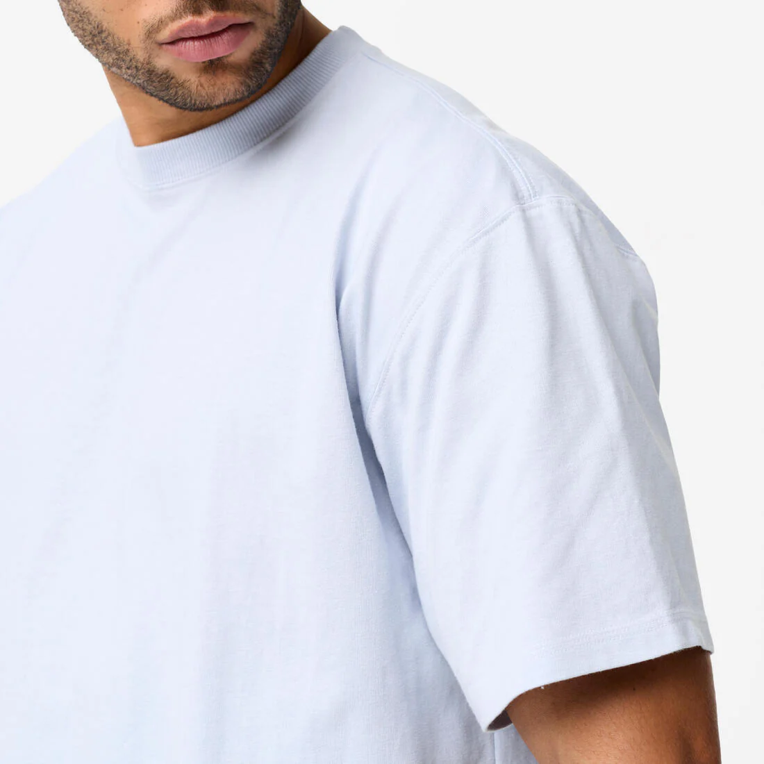 Camiseta manga corta Musculación corte ancho Hombre azul claro - Image 6