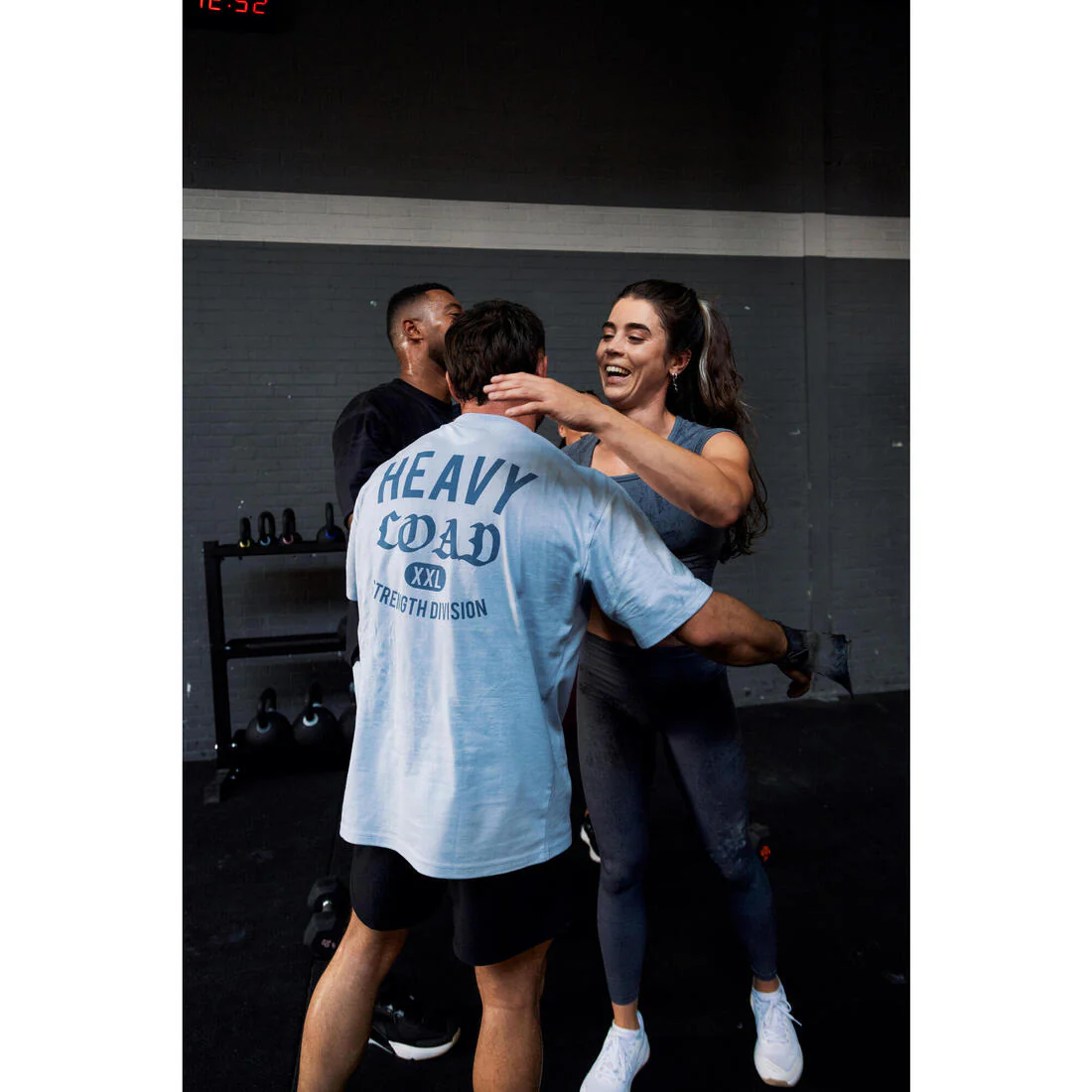 Camiseta manga corta Musculación corte ancho Hombre azul claro - Image 8