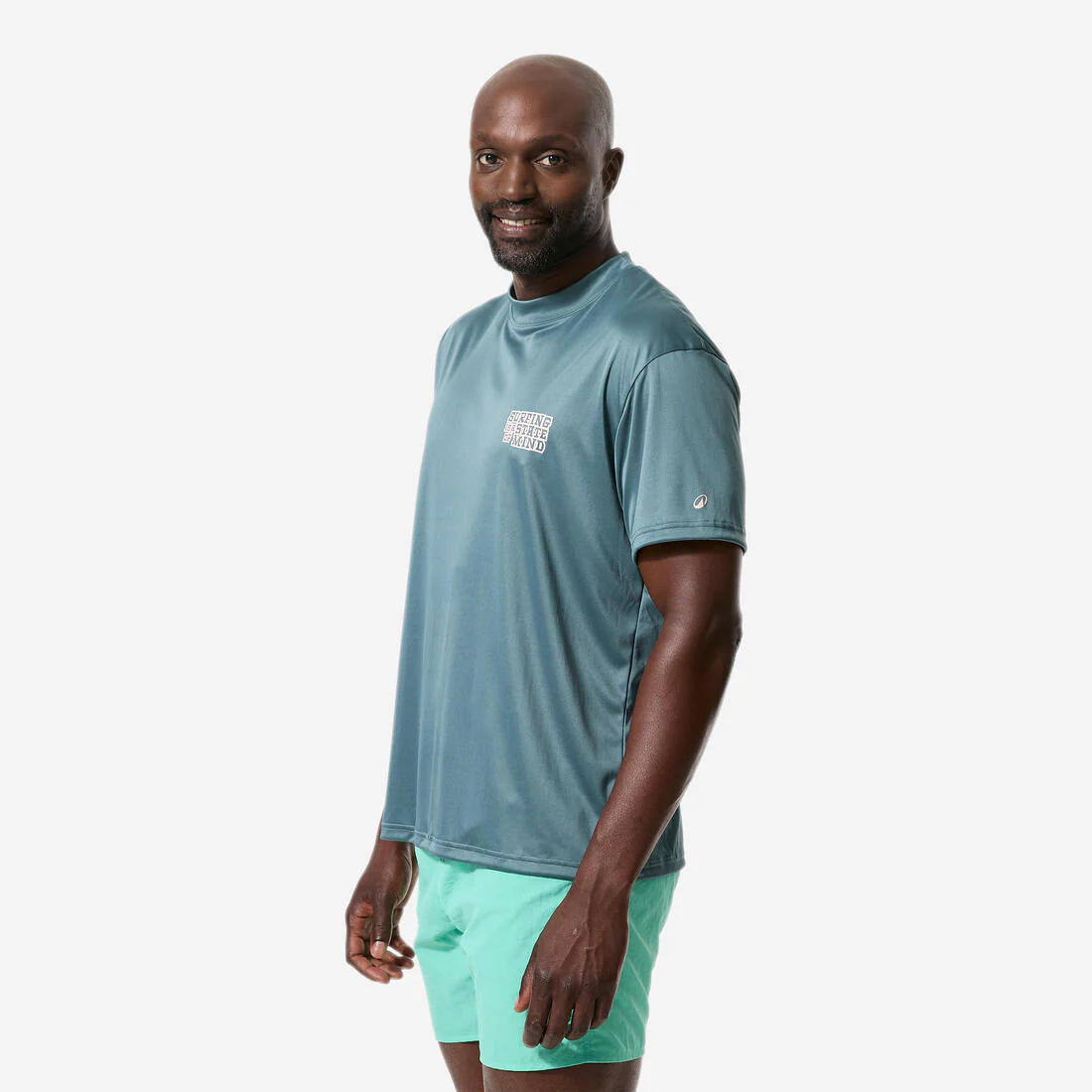 Camiseta protección solar Hombre manga corta UPF 50+ Verde - Image 3