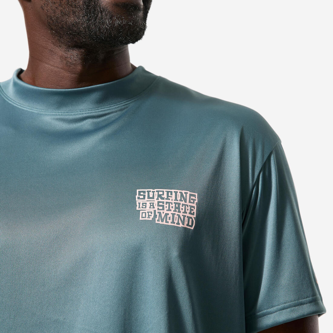 Camiseta protección solar Hombre manga corta UPF 50+ Verde - Image 4
