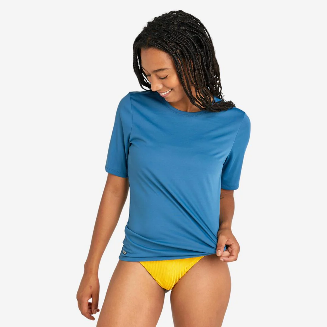 Camiseta protección solar manga corta sostenible Mujer azul