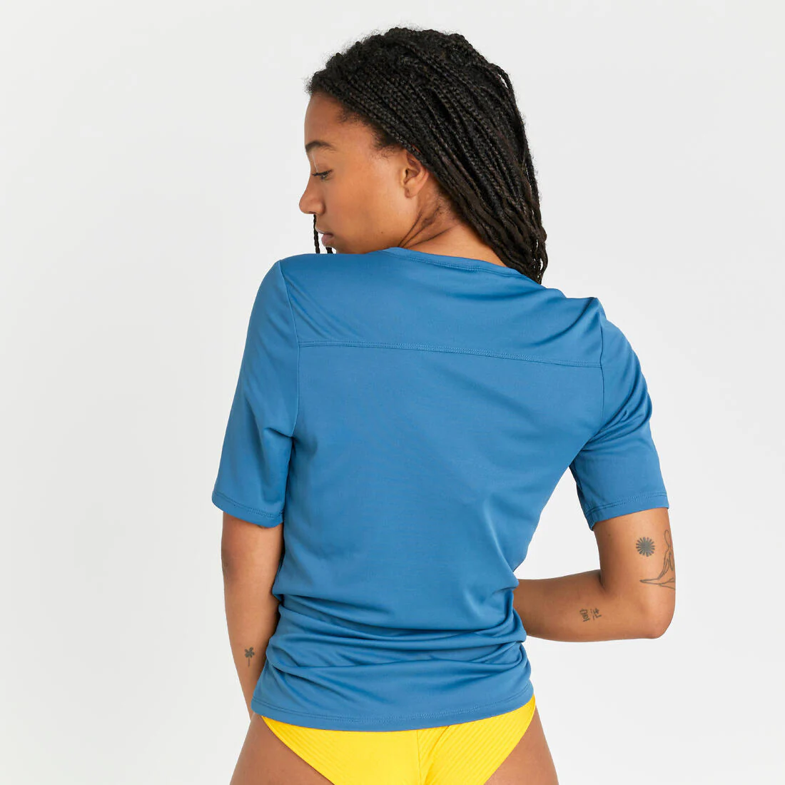 Camiseta protección solar manga corta sostenible Mujer azul - Image 5