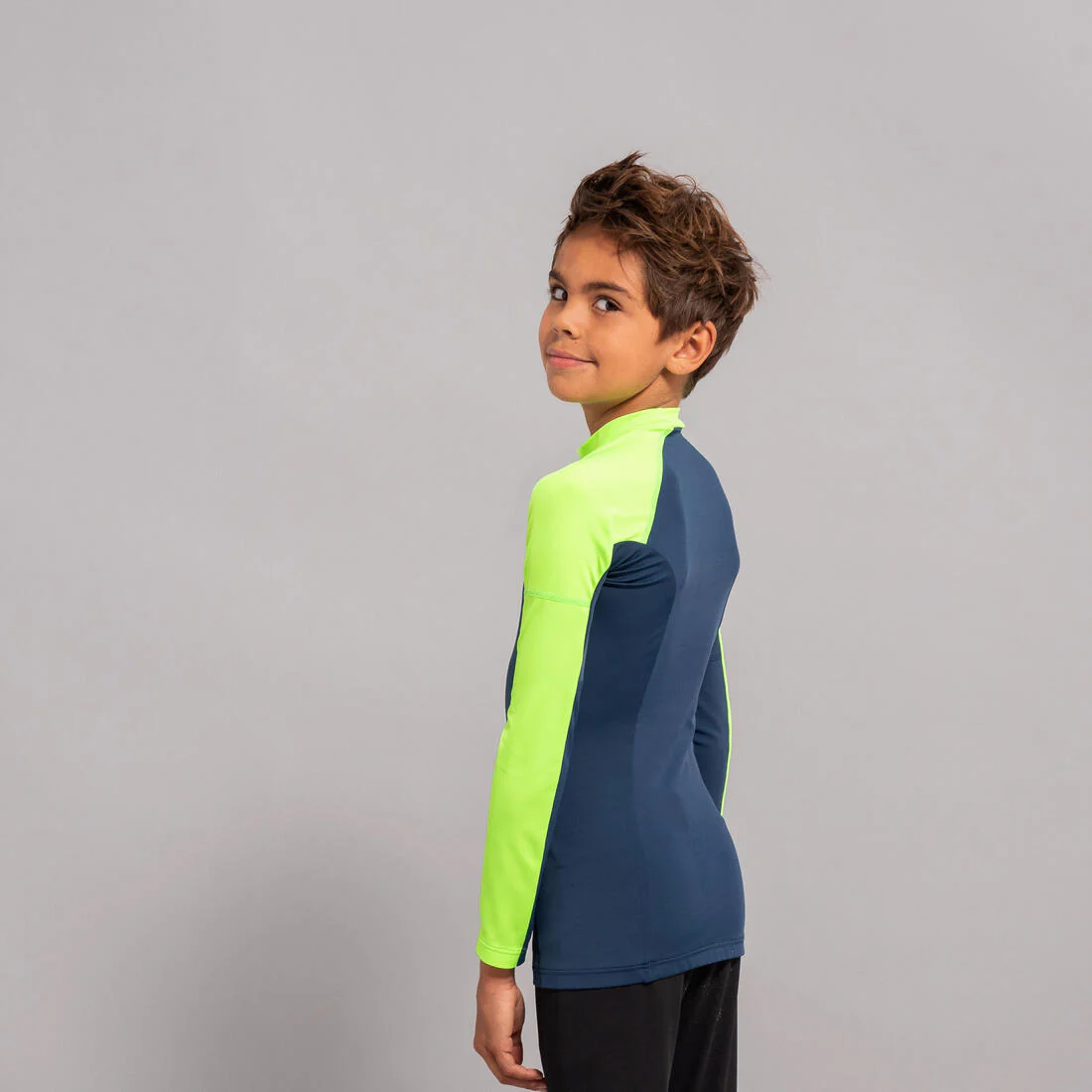 Camiseta protección solar Niños  Manga Larga gris verde - Image 3
