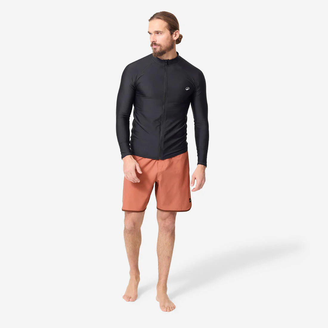 Camiseta Surf 500 Hombre Negro Cremallera UV UPF50+ - Image 2